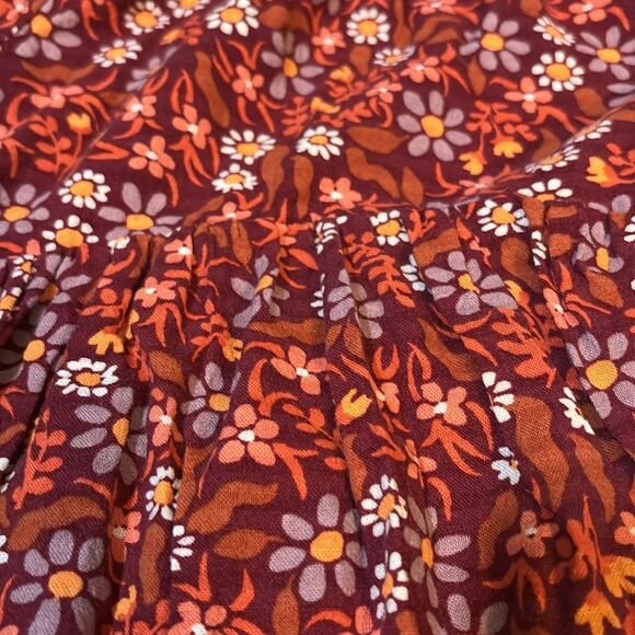 Cat & Jack Burgundy Floral Short Sleeve Toddler Dress 2T - Picture 3 of 6